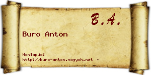 Buro Anton névjegykártya